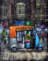 Zahid Saleem, 13 x16 Inch, Acrylic on Canvas,Cityscape Painting, AC-ZS-015